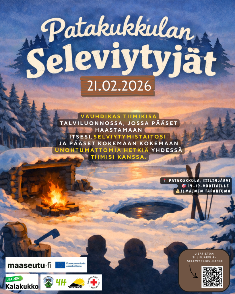 Mainos Patakukkulan Seleviytyjät- tapahtumasta.